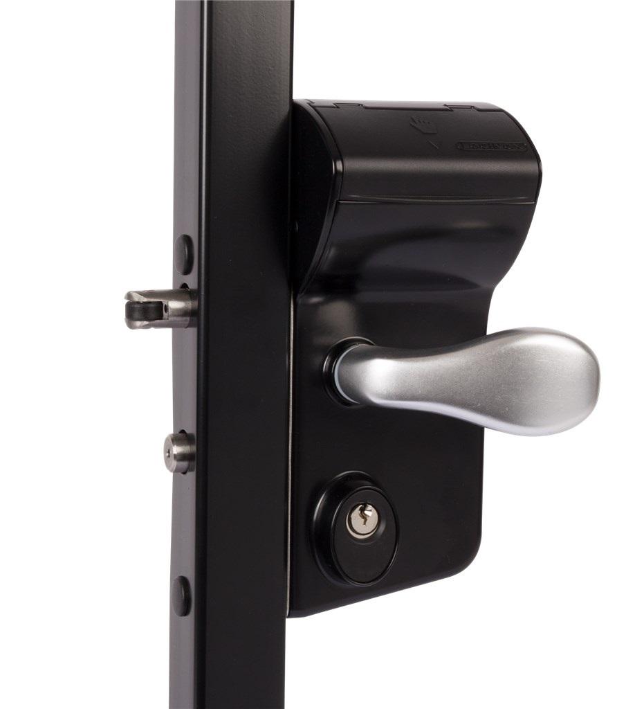 LOCINOX Механична брава с кодове за плосък профил в черен цвят (LMPQ1010V2L9005VSZ)
