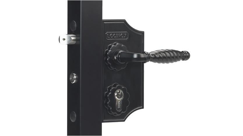 LOCINOX Декоративна брава за градинска врата в черен цвят (LAKY4040F2L9005VCA)