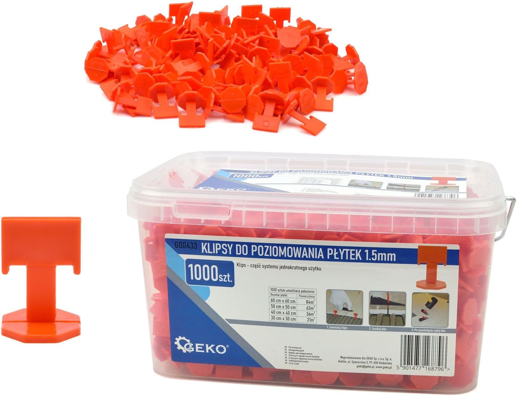 GEKO G00433 Комплект ограничители за плочки 1000 броя 1.5 мм