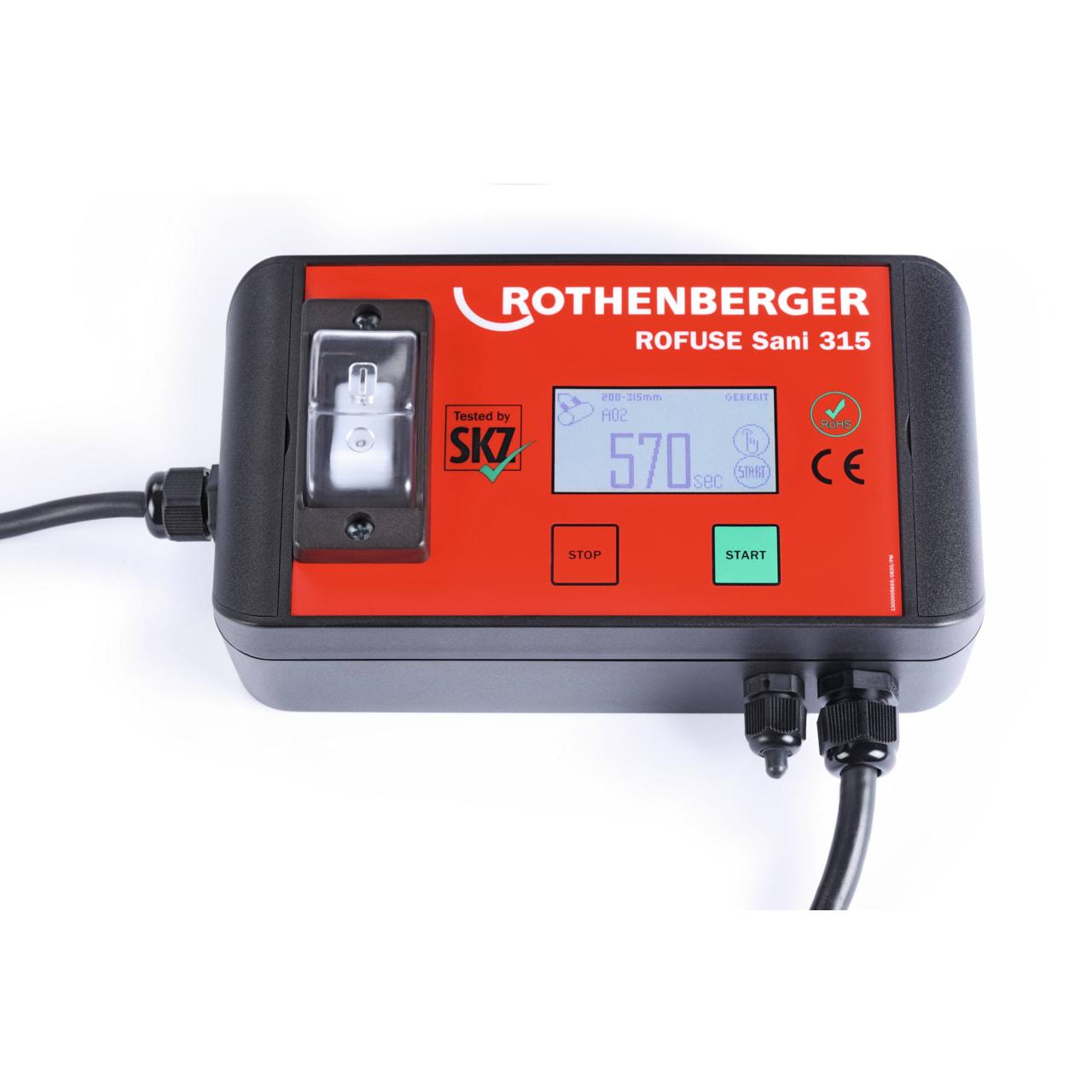 ROTHENBERGER ROWELD ROFUSE SANI ROCASE 315 Апарат за електрофузионно заваряване на водосточни тръби с муфи 2500 W ф160 мм (1000002631)