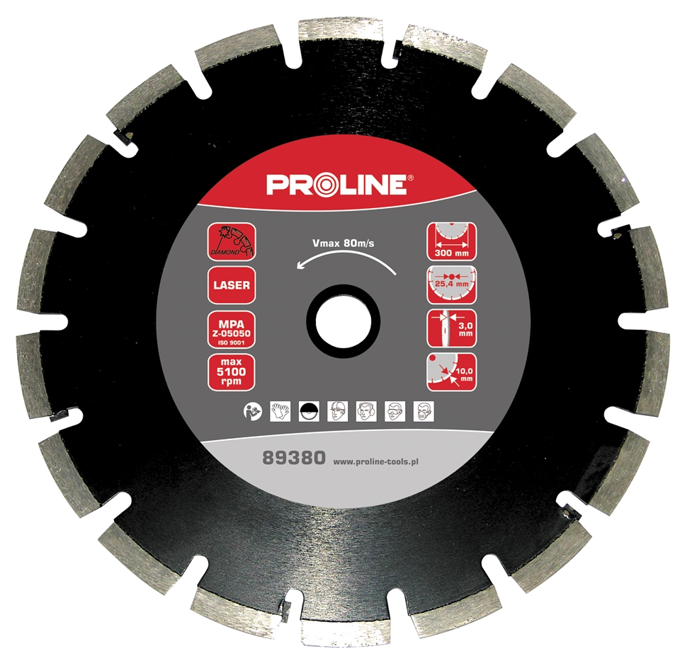 PROLINE Диамантен диск за рязане на асфалт ф350х2.9х25.4 мм (PRO89380)