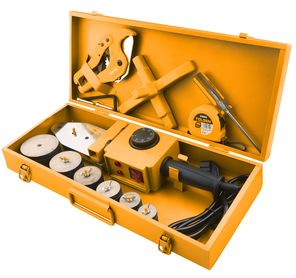 TOLSEN Машина за лепене на PVC тръби 700-1500 W 300 градуса (TLS33021) - от Etools.bg TOLSEN Машина за лепене на PVC тръби 700-1500 W 300 градуса (TLS33021)
