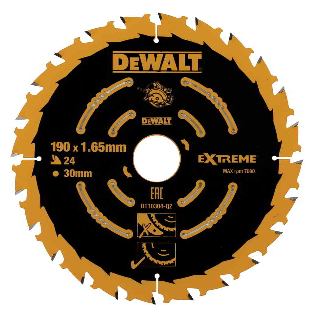 DEWALT DT10304 Циркулярен диск за дърво ф190x30 мм 24 зъба
