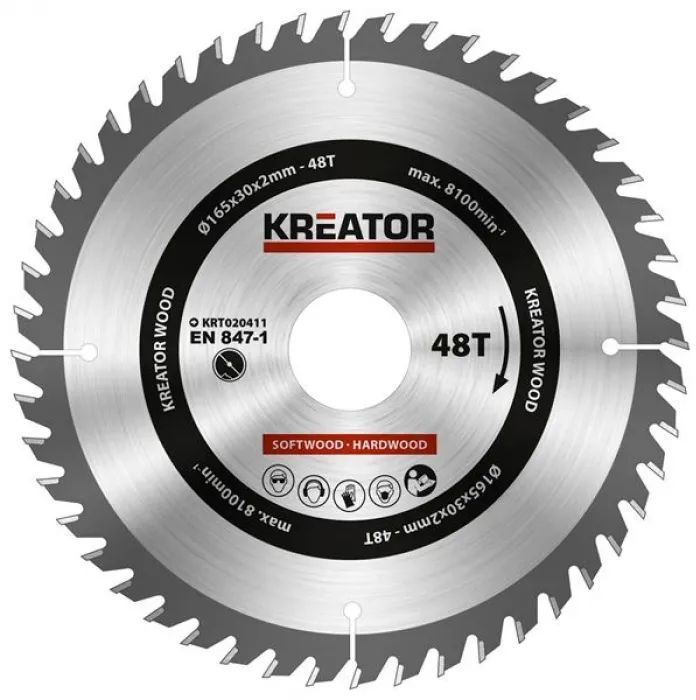 KREATOR KRT020411 Циркулярен диск ф165 мм