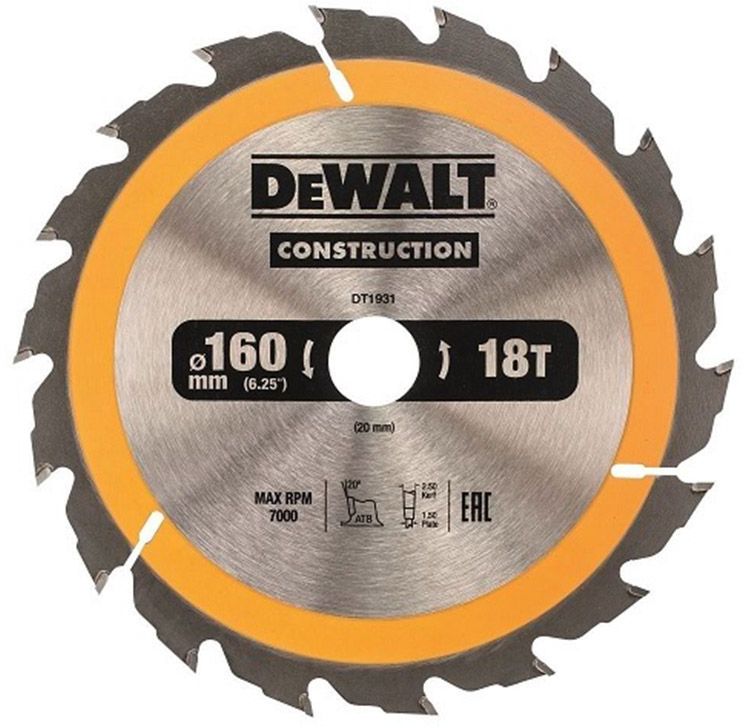 DEWALT CONSTRUCTION Циркулярен диск за рязане на дърво фино напречно с HM пластини ф160 мм 20 мм 1.5 мм 30 z - от Etools.bg DEWALT CONSTRUCTION Циркулярен диск за рязане на дърво фино напречно с HM пластини ф160 мм 20 мм 1.5 мм 30 z