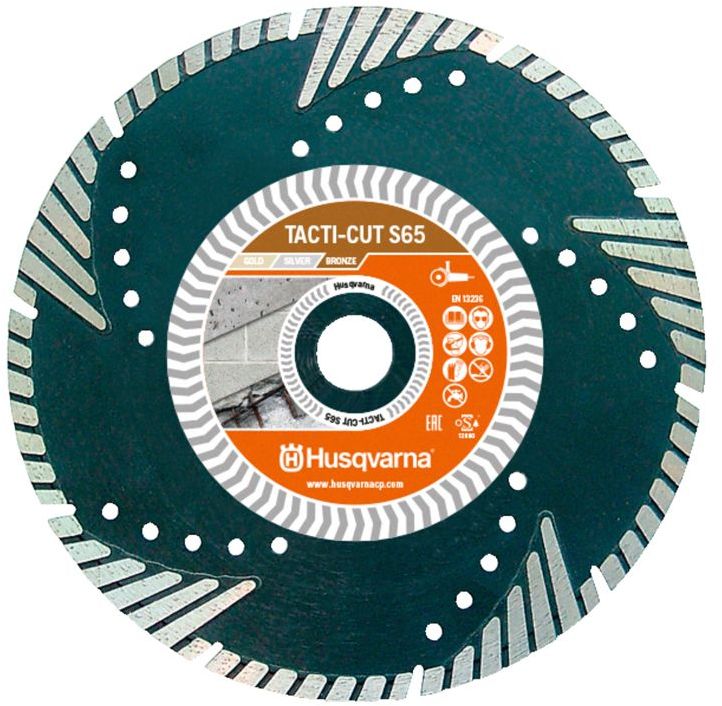 HUSQVARNA CONSTRUCTION Tacti-Cut S65 Диамантен диск за сухо и мокро рязане на бетон, тухли и керемиди ф400 мм 25.4 мм (579 81 65-30)