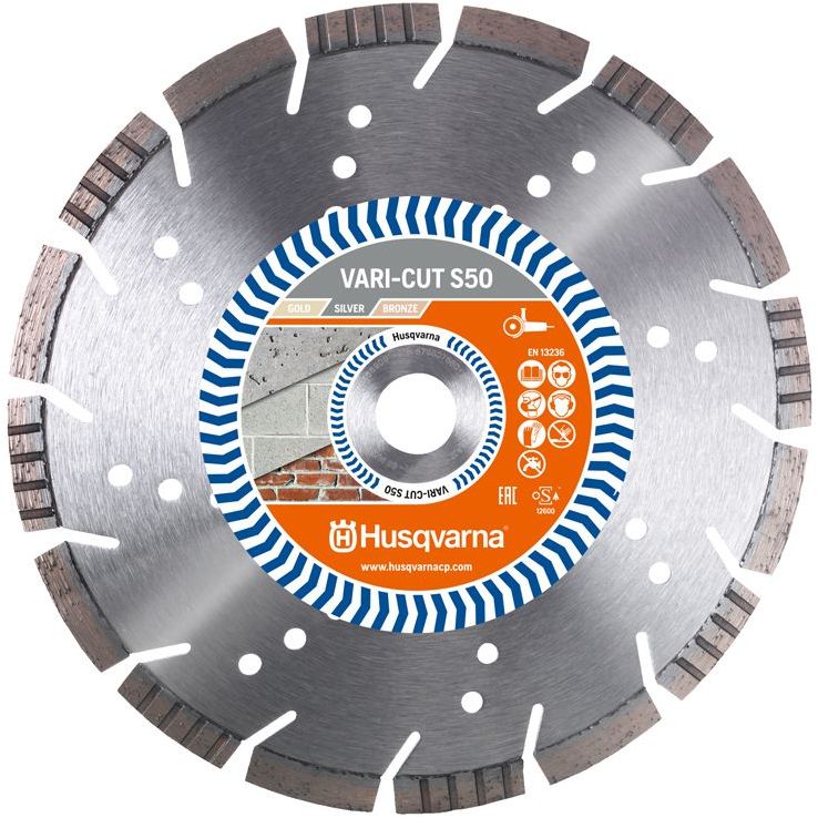 HUSQVARNA CONSTRUCTION Vari-Cut S50 Диамантен диск за сухо и мокро рязане на бетон, тухли и керемиди ф400 мм 25.4 мм (586 59 55-03)