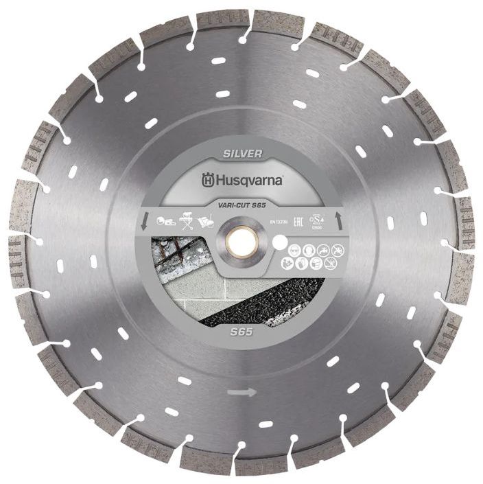 HUSQVARNA CONSTRUCTION Vari-Cut S65 Диамантен диск за сухо и мокро рязане на бетон, тухли и керемиди ф500 мм 25.4 мм 3.6 мм (534 97 70-60)