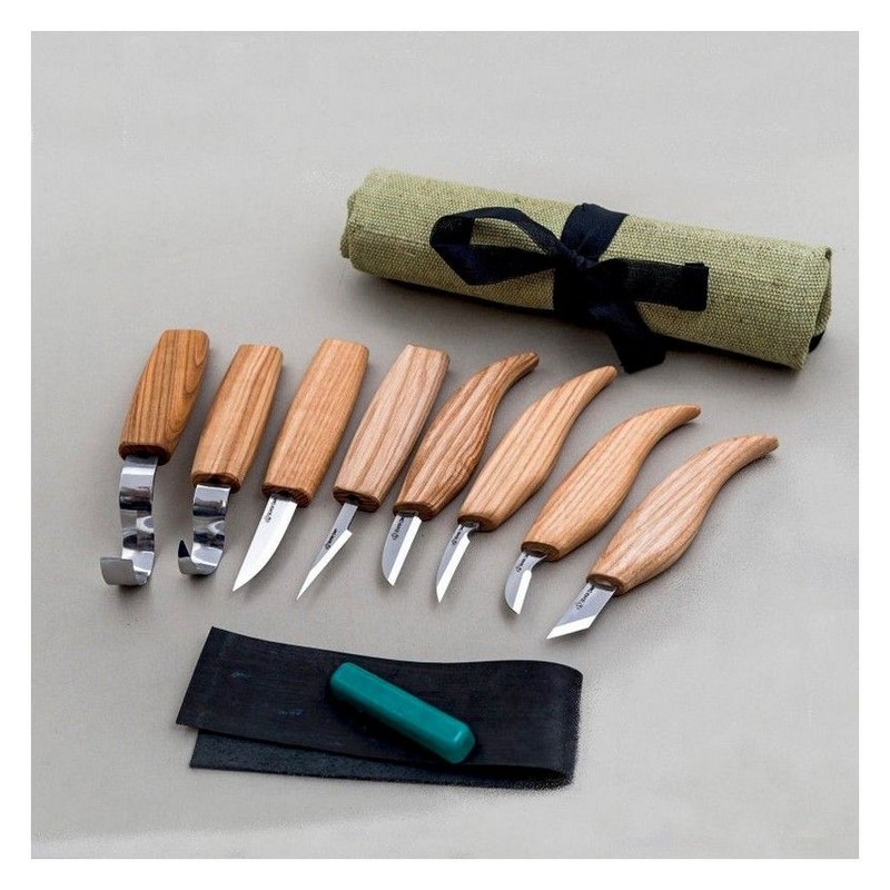BEAVERCRAFT Комплект за дърворезба с калъф и аксесоари 8 ножа (S08)