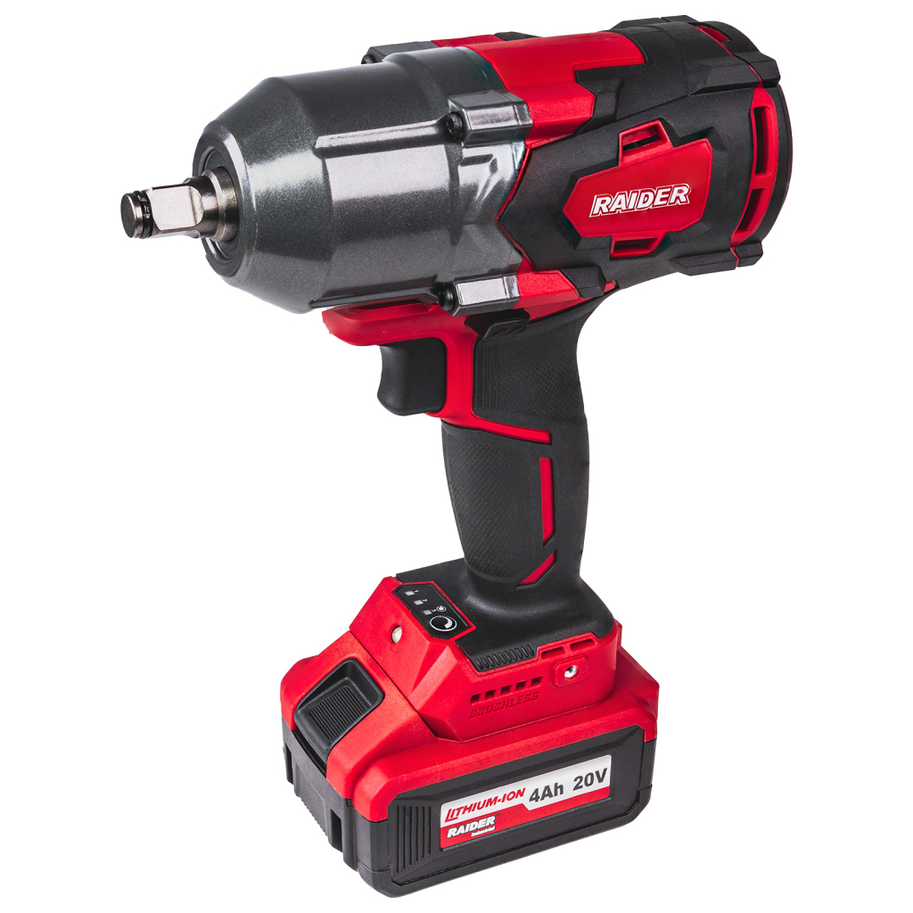 Електрически ударен гайковерт Raider RDI-IBW05, 20 V, 4 Ah, 700 Nm, 1/2