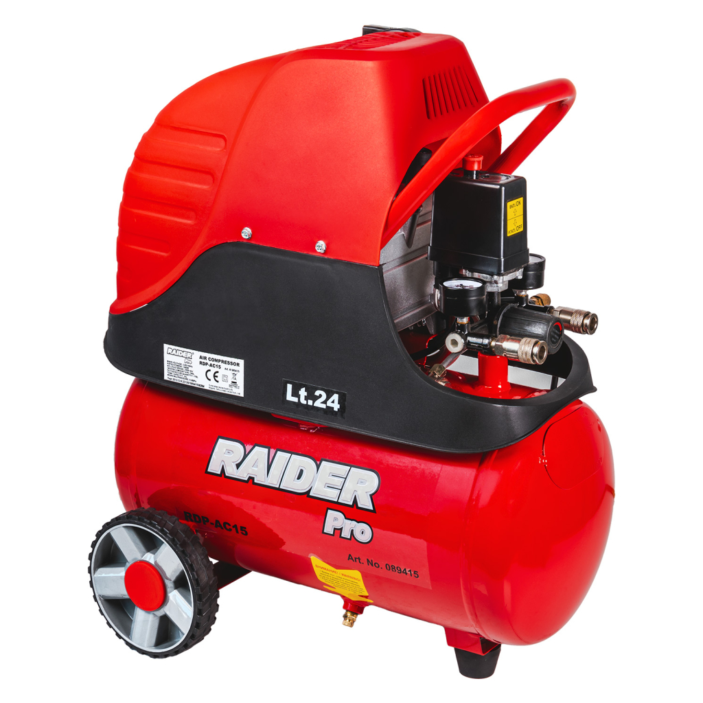 Електрически компресор Raider RDP-AC15, 1500 W, 24 л (089415) - от Etools.bg Електрически компресор Raider RDP-AC15, 1500 W, 24 л (089415)