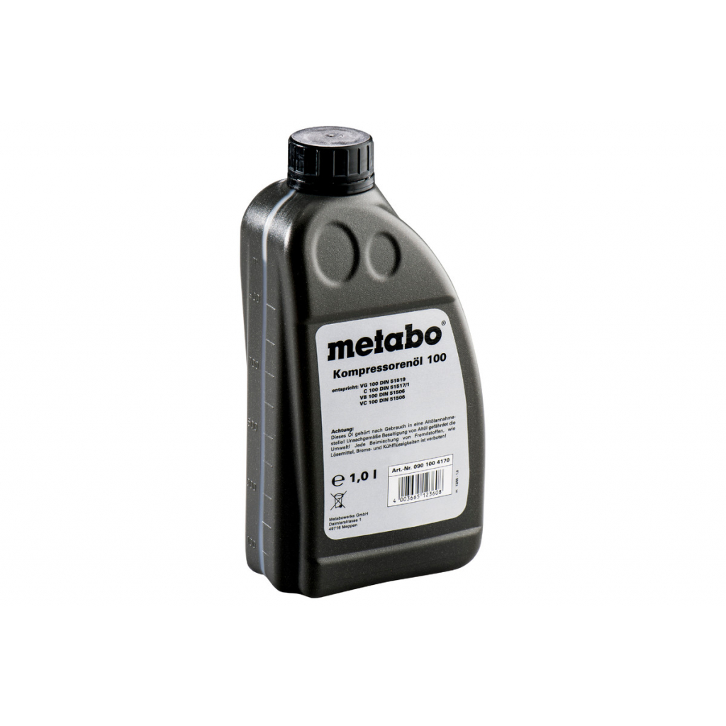 Масло за бутални компресори Metabo Motanol HP 100, 1000 мл (0901004170) - от Etools.bg Масло за бутални компресори Metabo Motanol HP 100, 1000 мл (0901004170)