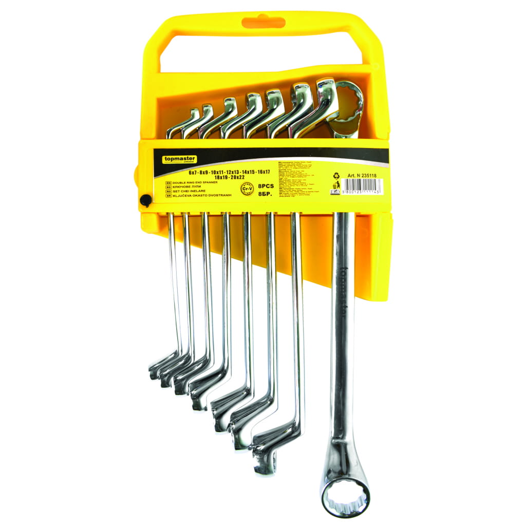 Комплект ключове лула Topmaster, 8 бр. , 6-22 мм (235118) - от Etools.bg Комплект ключове лула Topmaster, 8 бр. , 6-22 мм (235118)