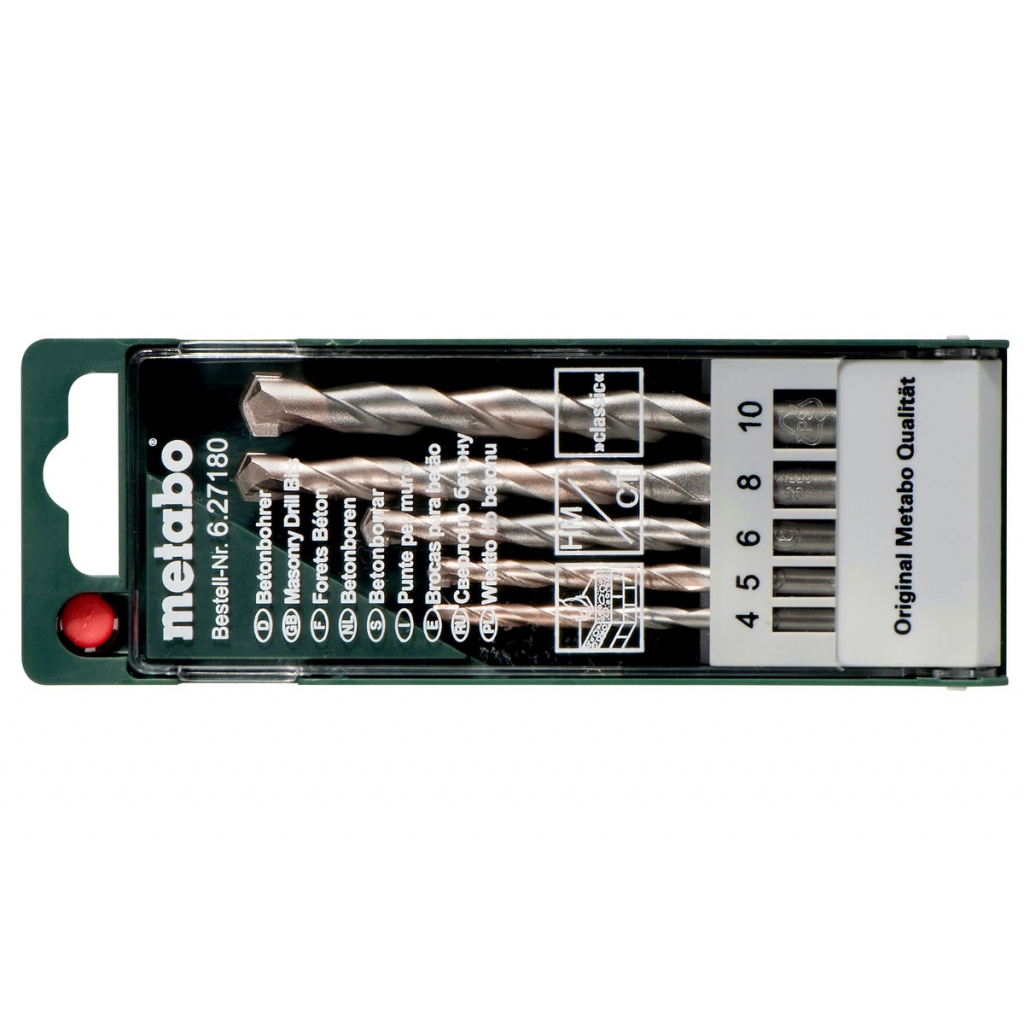 Комплект свредла за бетон Metabo, 5 бр. (627180000) - от Etools.bg Комплект свредла за бетон Metabo, 5 бр. (627180000)