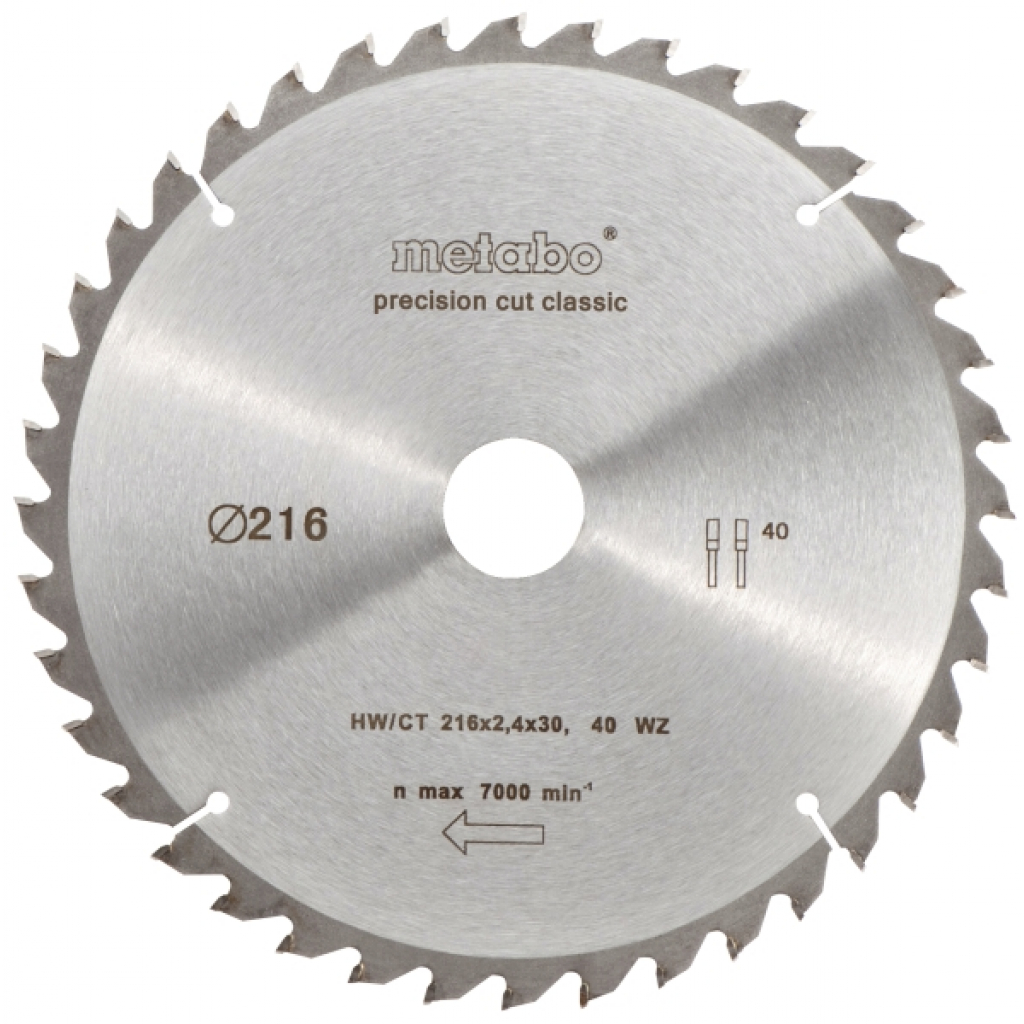 Циркулярен диск Metabo, ф216х2.4х30 мм, 48 WZ 5° neg. (628060000)