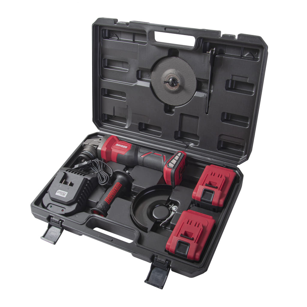 Акумулаторен ъглошлайф Raider RDI-AGB61, 20 V, 2x5 Ah, ф 125 мм (021106)