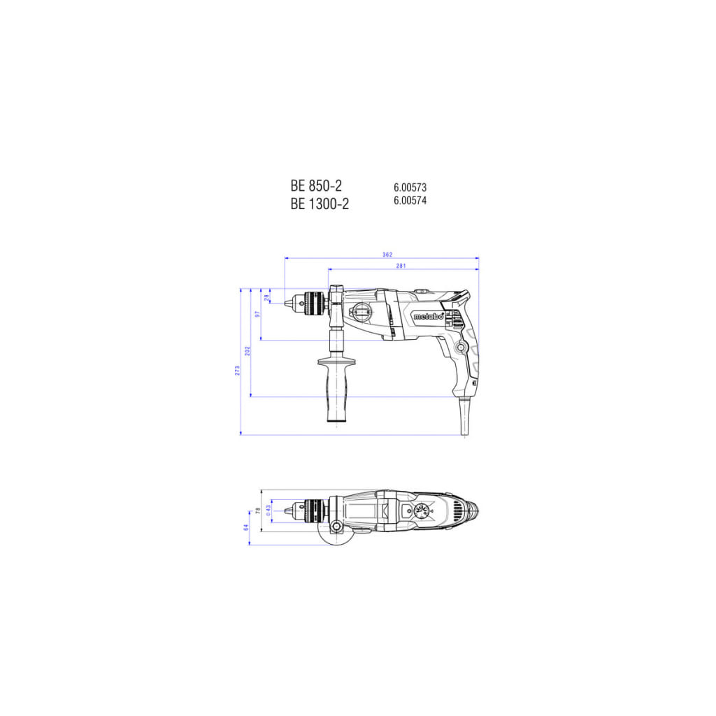 Електрическа бормашина Metabo BEV 1300-2 SSBF, 1300 W (600574810)