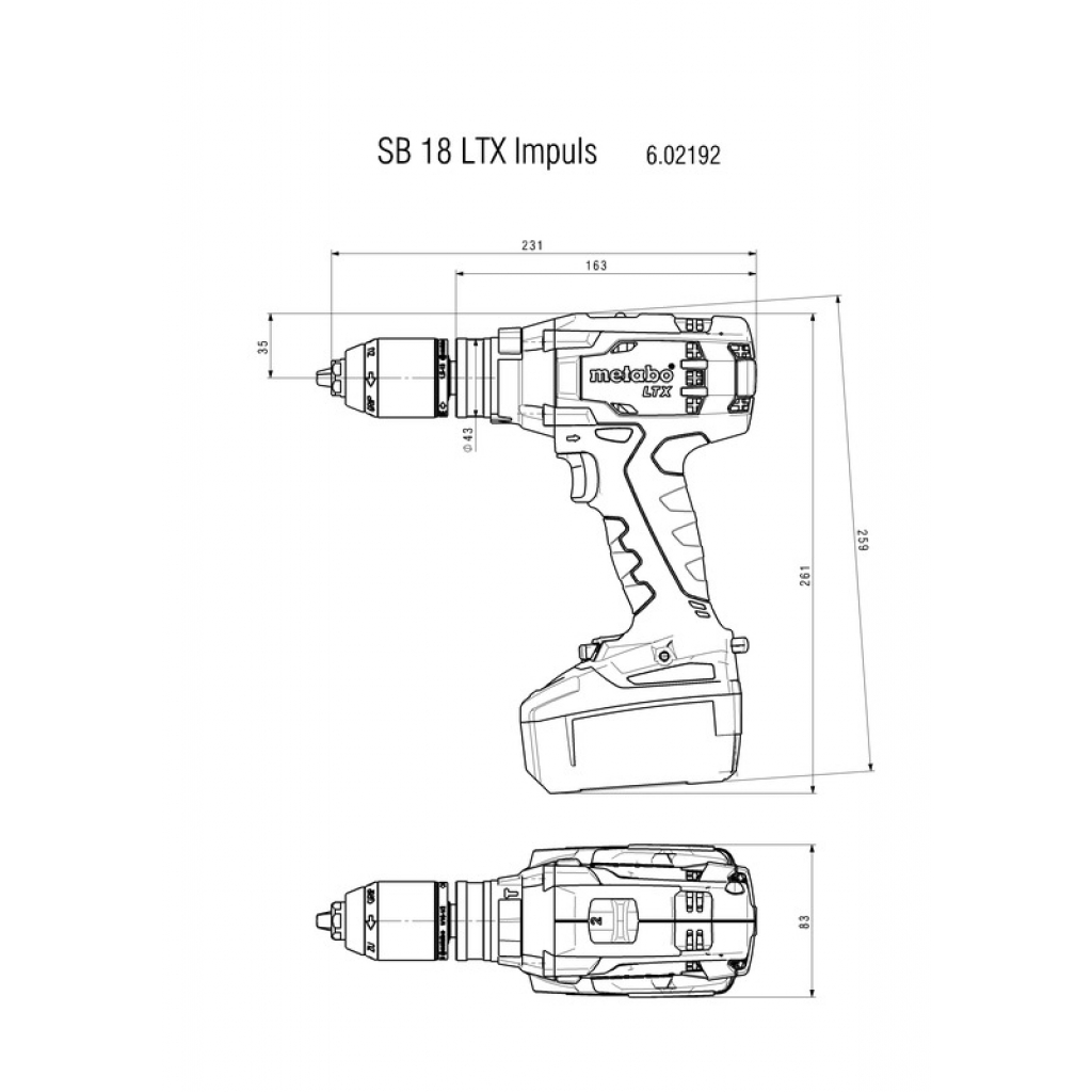 Акумулаторна ударна бормашина Metabo SB 18 LTX Impuls, 18 V, 4 Ah (602192500) - от Etools.bg Акумулаторна ударна бормашина Metabo SB 18 LTX Impuls, 18 V, 4 Ah (602192500)