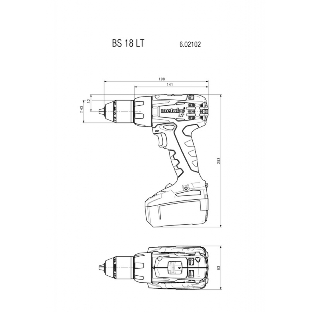 Акумулаторена винтоверт Metabo BS 18 LT Compact, 18 V, 2 Ah, 2 батерии (602102530)