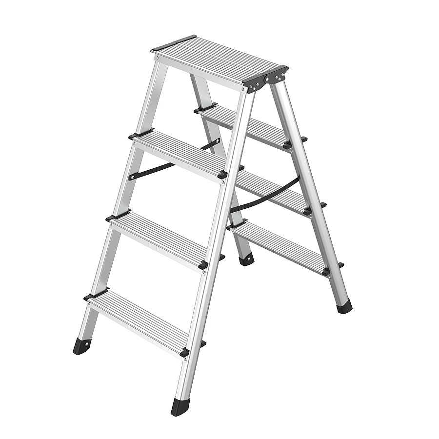 Алуминиева двустранна стълба MMS, 2x4 стъпала, 2.80 м, 150 кг (47094)