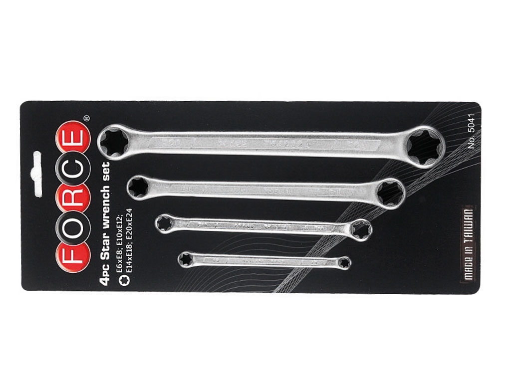 Комплект ключове звездаForce, Е6-Е24, 4 бр. (JN66063) - от Etools.bg Комплект ключове звездаForce, Е6-Е24, 4 бр. (JN66063)