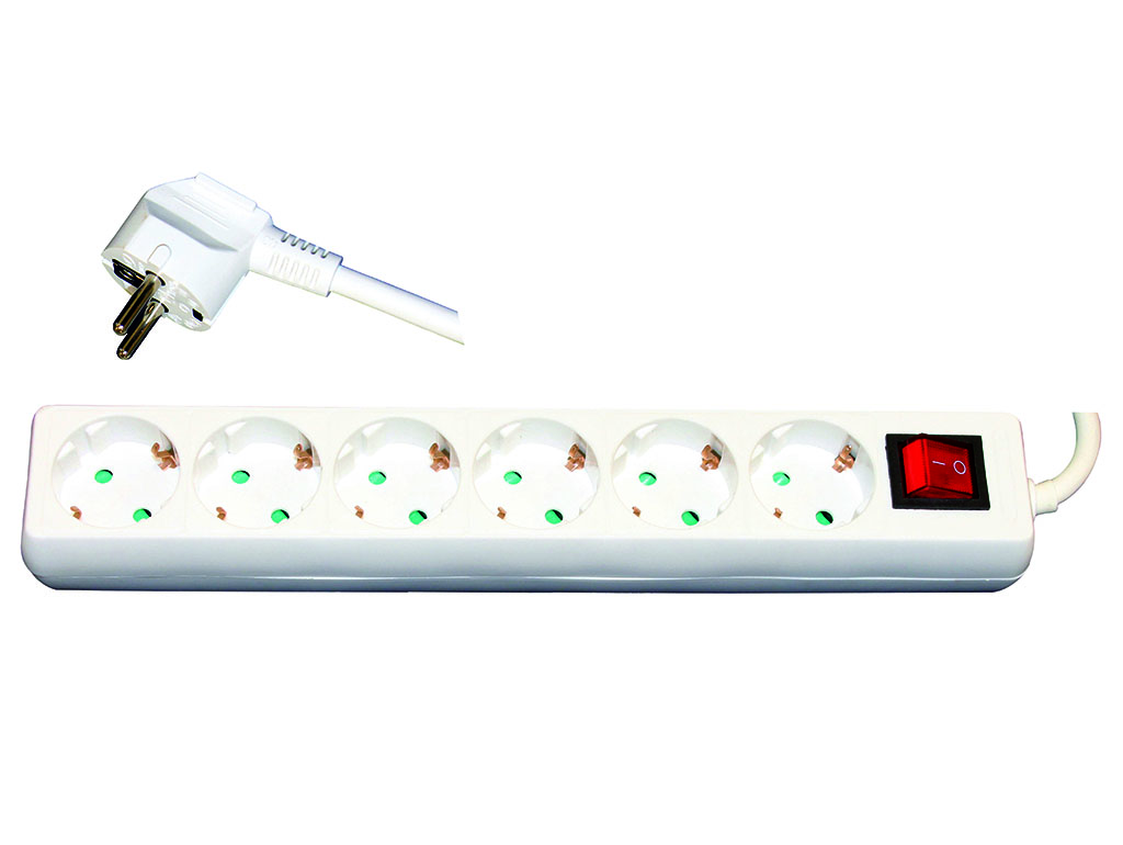 Разклонител с ключ и кабел Konecto, 6 гнезда, 5 м, 16 A (KN41067) - от Etools.bg Разклонител с ключ и кабел Konecto, 6 гнезда, 5 м, 16 A (KN41067)