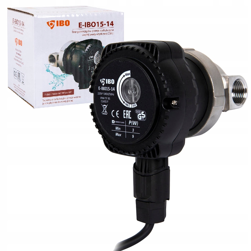 E-IBO 15-14 Енергоспестяваща циркулационна помпа 9 W 1.2 м 12 л./мин - от Etools.bg E-IBO 15-14 Енергоспестяваща циркулационна помпа 9 W 1.2 м 12 л./мин