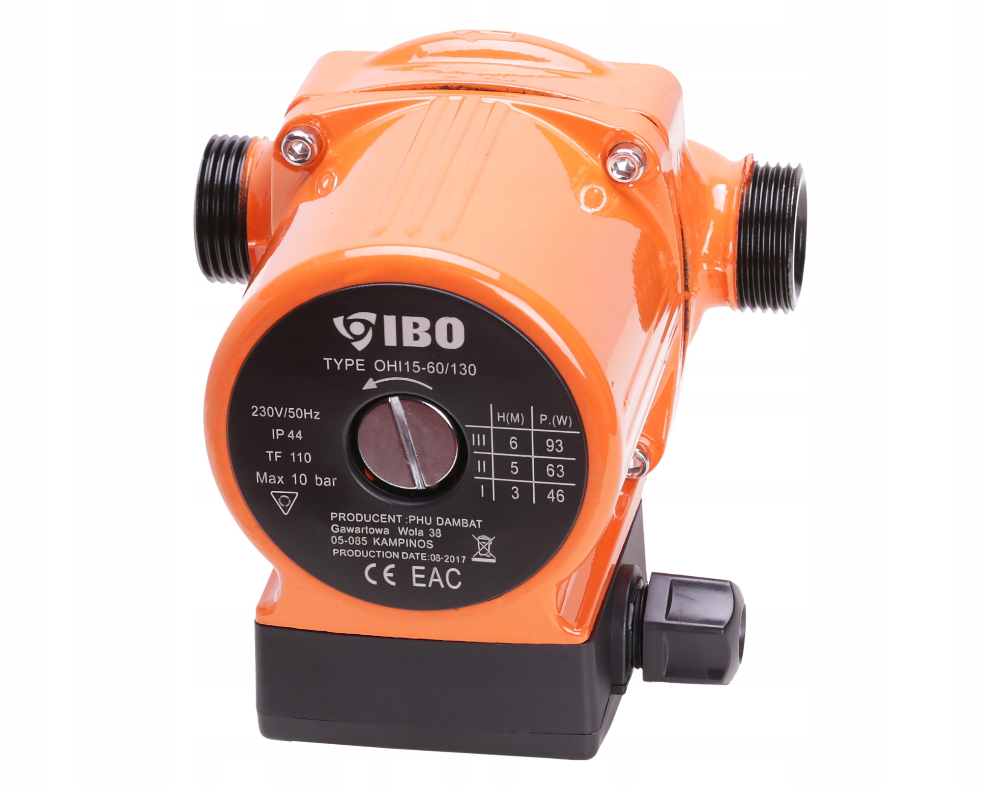 IBO OHI 15-60/130 Циркулационна помпа 93 W 55 л/мин. 6 м 10 бара 3/4 IBO OHI 15-60/130 Циркулационна помпа 93 W 55 л/мин. 6 м 10 бара 3/4