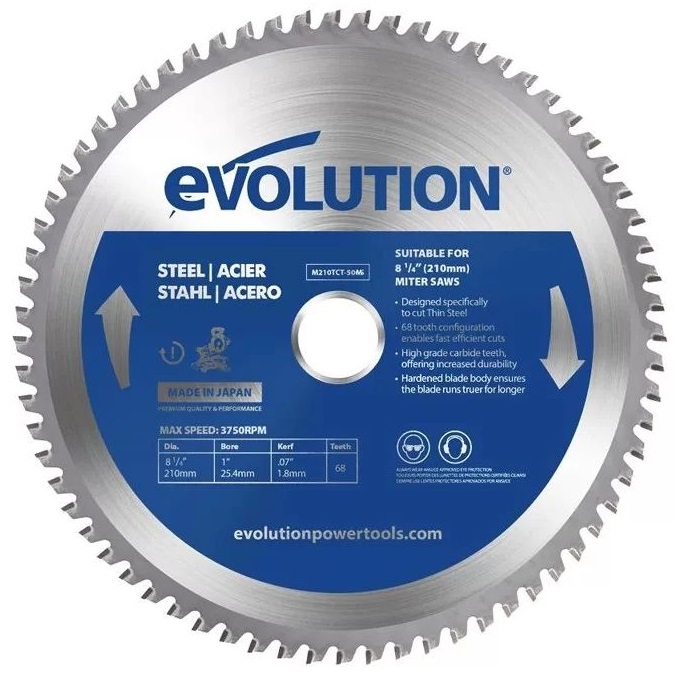 Циркулярен диск за мека стомана Evolution, ф210 мм, 50 зъба (M210TCT-50MS-0881)