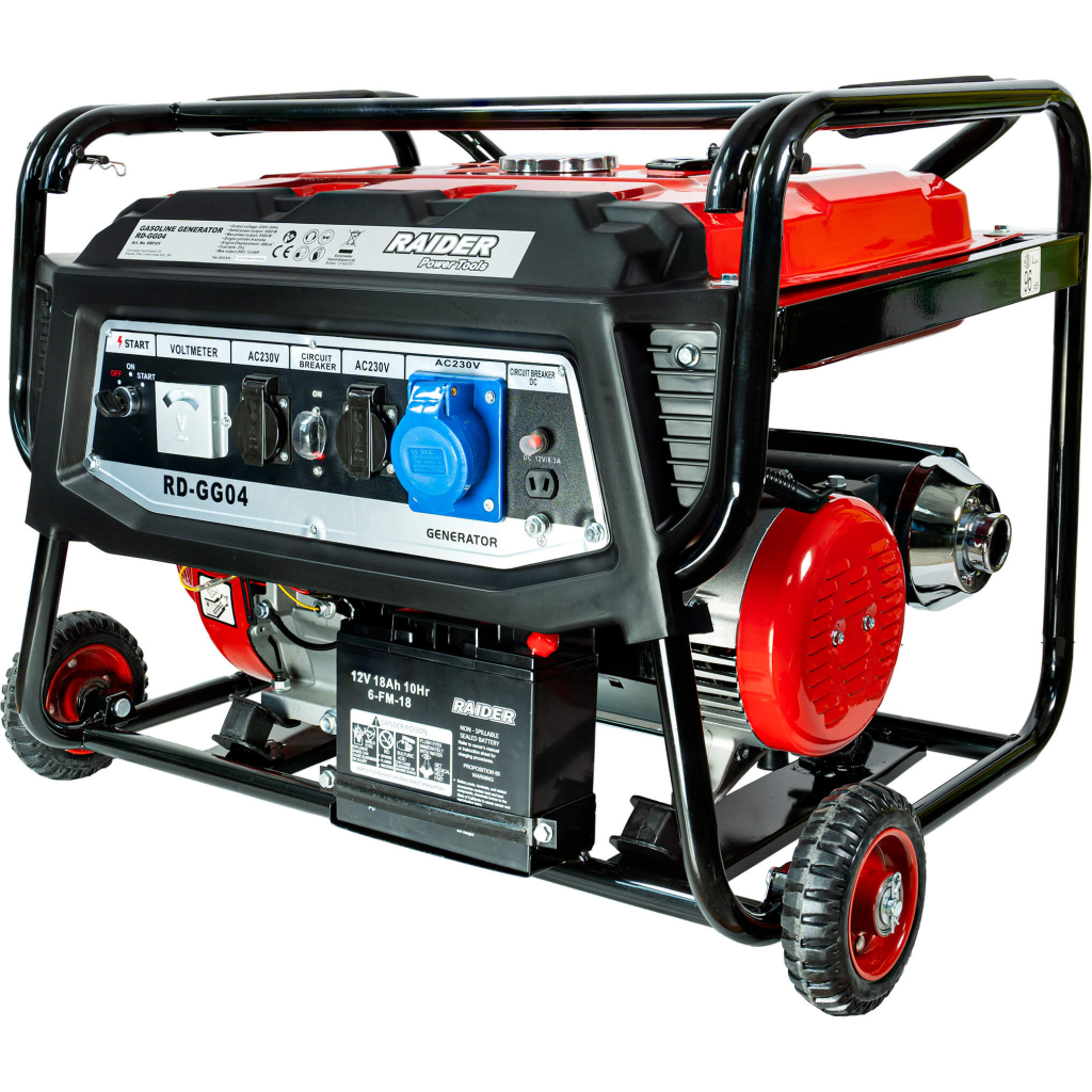 Бензинов монофазен генератор за ток с електростартер AVR Raider RD-GG04, 230 V, 5500 W
