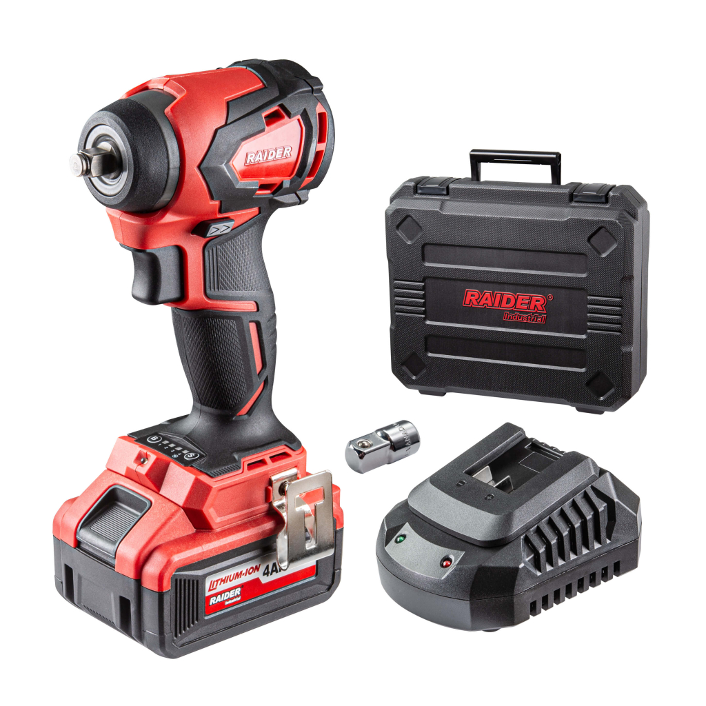 Акумулаторен ударен гайковерт Raider INDUSTRIAL RDI-IBW03, 20 V, 4 Ah, 1/2
