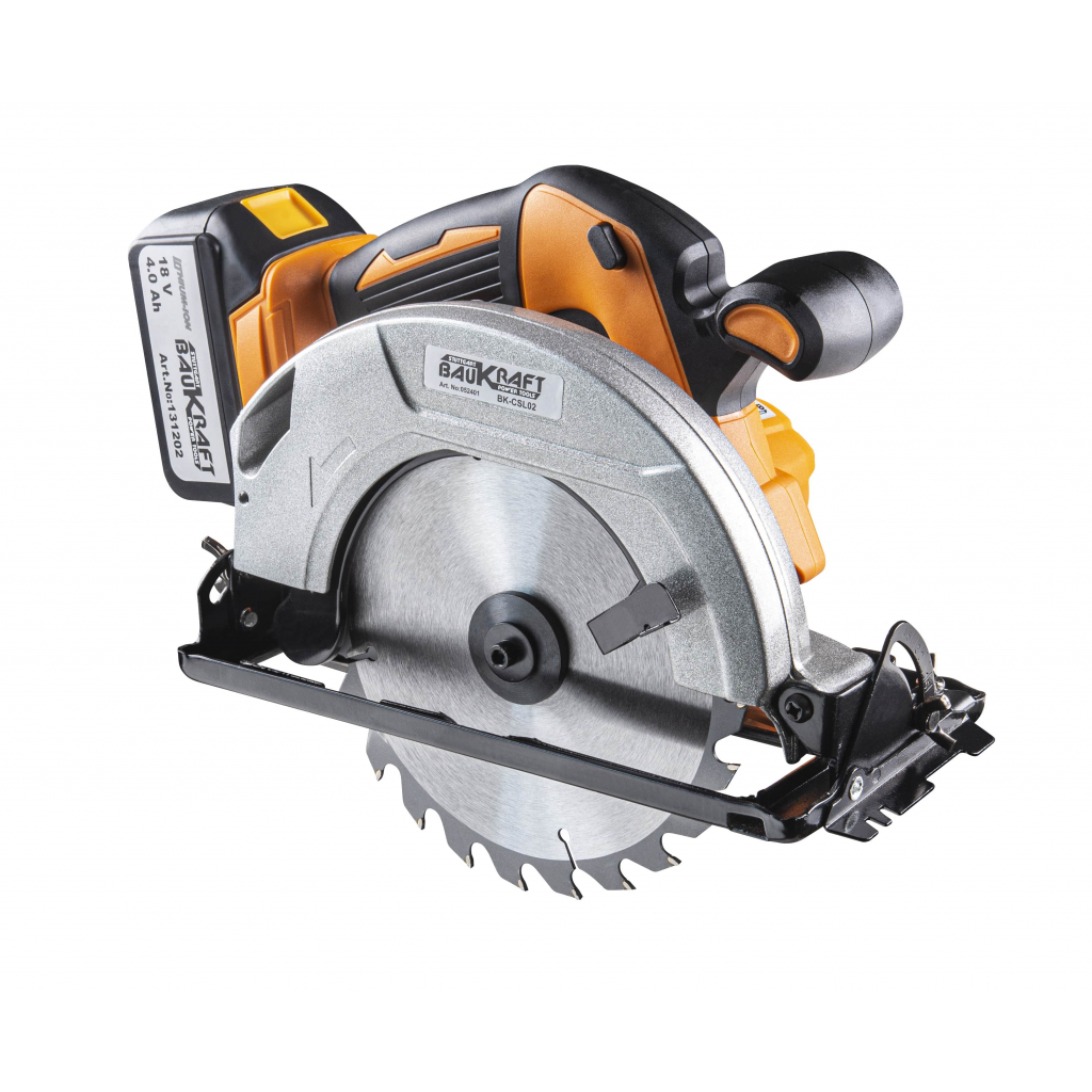 Акумулаторен ръчен циркуляр Baukraft BK-CSL02 Set, 18 V, 4 Ah 180x20 мм - от Etools.bg Акумулаторен ръчен циркуляр Baukraft BK-CSL02 Set, 18 V, 4 Ah 180x20 мм
