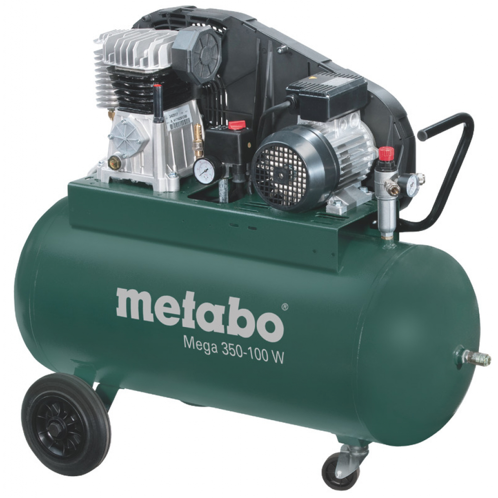 Електрически компресор Metabo MEGA 350-100 W, 2200 W, 100 л - от Etools.bg Електрически компресор Metabo MEGA 350-100 W, 2200 W, 100 л