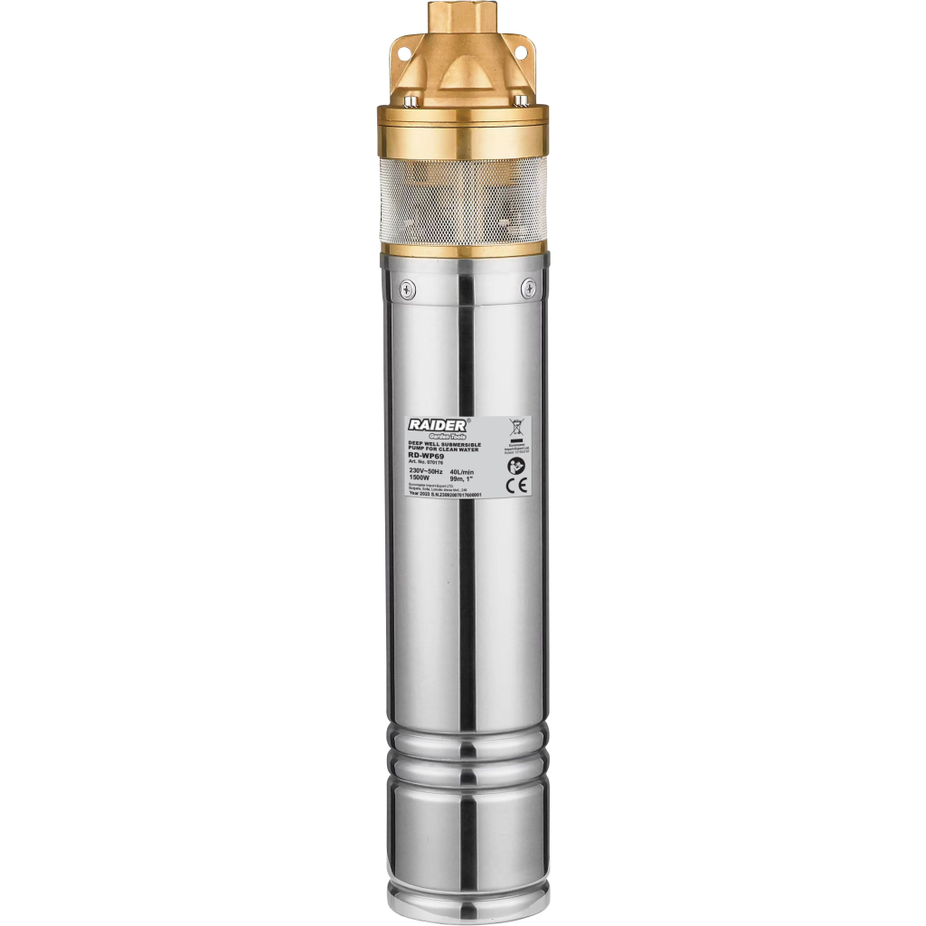 Електрическа потопяема водна помпа за чиста вода Raider RD-WP69, 1500 W, 99 м, 2400 л/ч - от Etools.bg Електрическа потопяема водна помпа за чиста вода Raider RD-WP69, 1500 W, 99 м, 2400 л/ч
