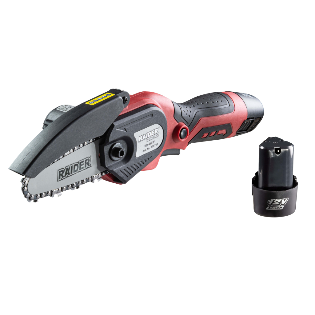 Акумулаторен верижен трион Raider RD-GP21 Set, 12 V, 2 Ah, 100 мм