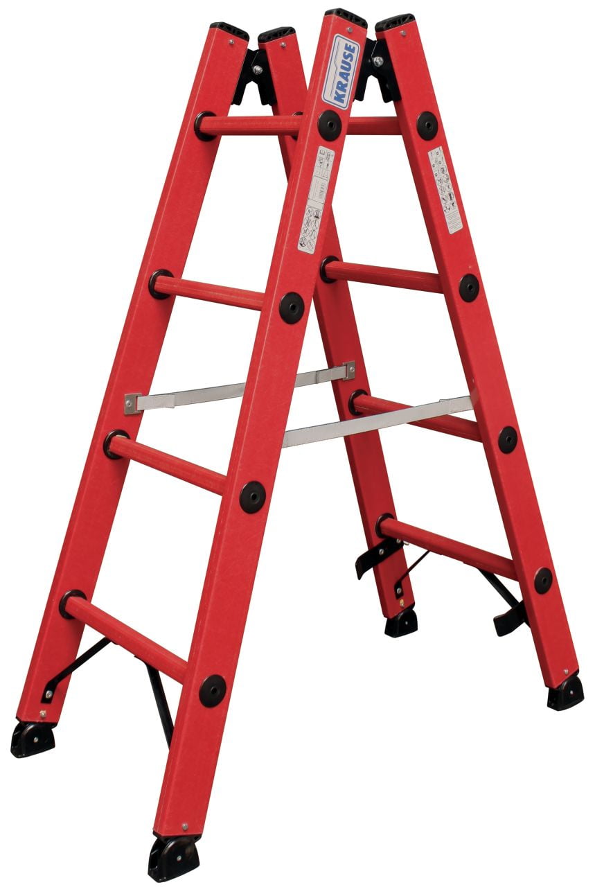 Диелектрикова двустранна стълба Krause 28000 Volt, 2х4 (06819703) - от Etools.bg Диелектрикова двустранна стълба Krause 28000 Volt, 2х4 (06819703)