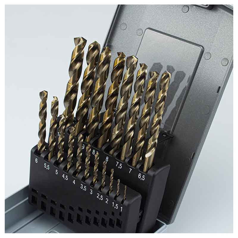 Комплект свредла Bormann Pro BHT1400, HSS-Co M35, 1-10 мм, 19 броя (028369) - от Etools.bg Комплект свредла Bormann Pro BHT1400, HSS-Co M35, 1-10 мм, 19 броя (028369)