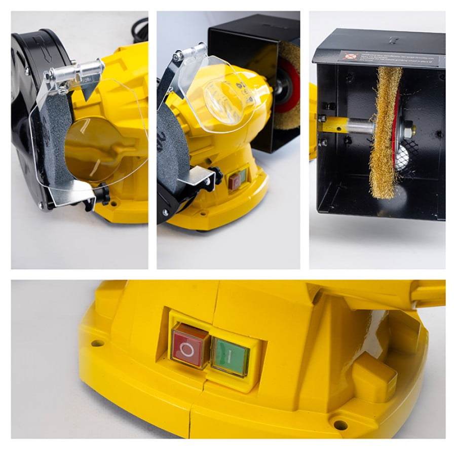 Електрически шмиргел Bormann BDT1515, 350 W, 150 мм, с четка (053842) - от Etools.bg Електрически шмиргел Bormann BDT1515, 350 W, 150 мм, с четка (053842)