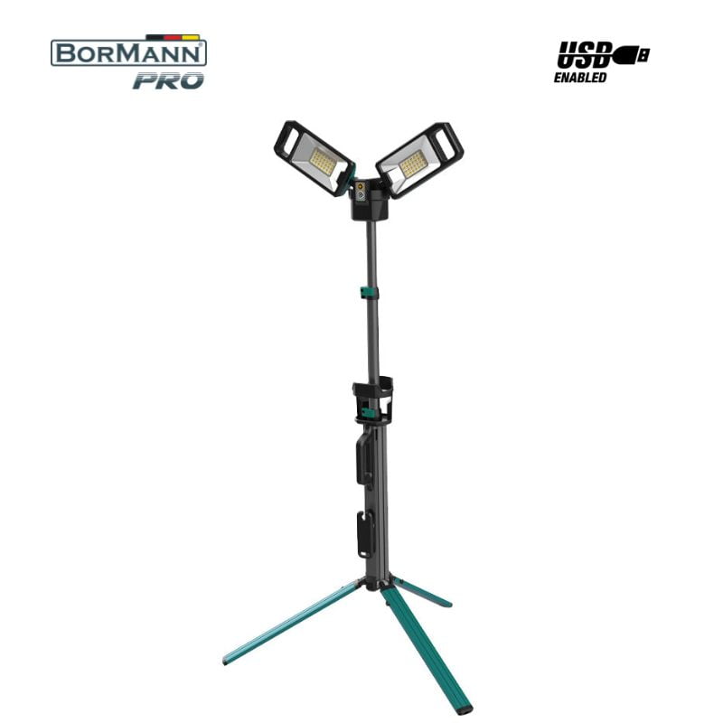 Акумулаторен прожектор със стойка Bormann Pro BPR6050, LED, 7.4 V, 5000 lm (035183)
