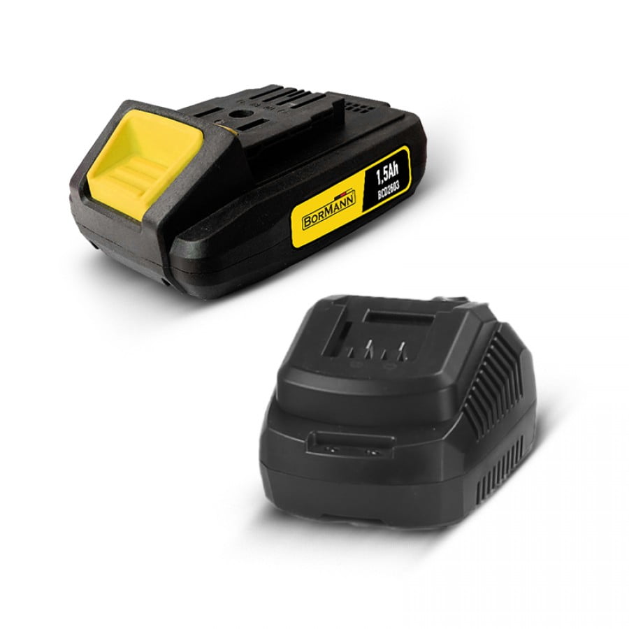 Комплект батерия и зарядно Bormann LITE BCD2605, 20 V, 1.5 Ah (053477) - от Etools.bg Комплект батерия и зарядно Bormann LITE BCD2605, 20 V, 1.5 Ah (053477)