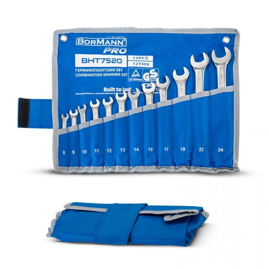 Комплект гаечни ключове Bormann Pro BHT7520, 12 броя (047902) - от Etools.bg Комплект гаечни ключове Bormann Pro BHT7520, 12 броя (047902)