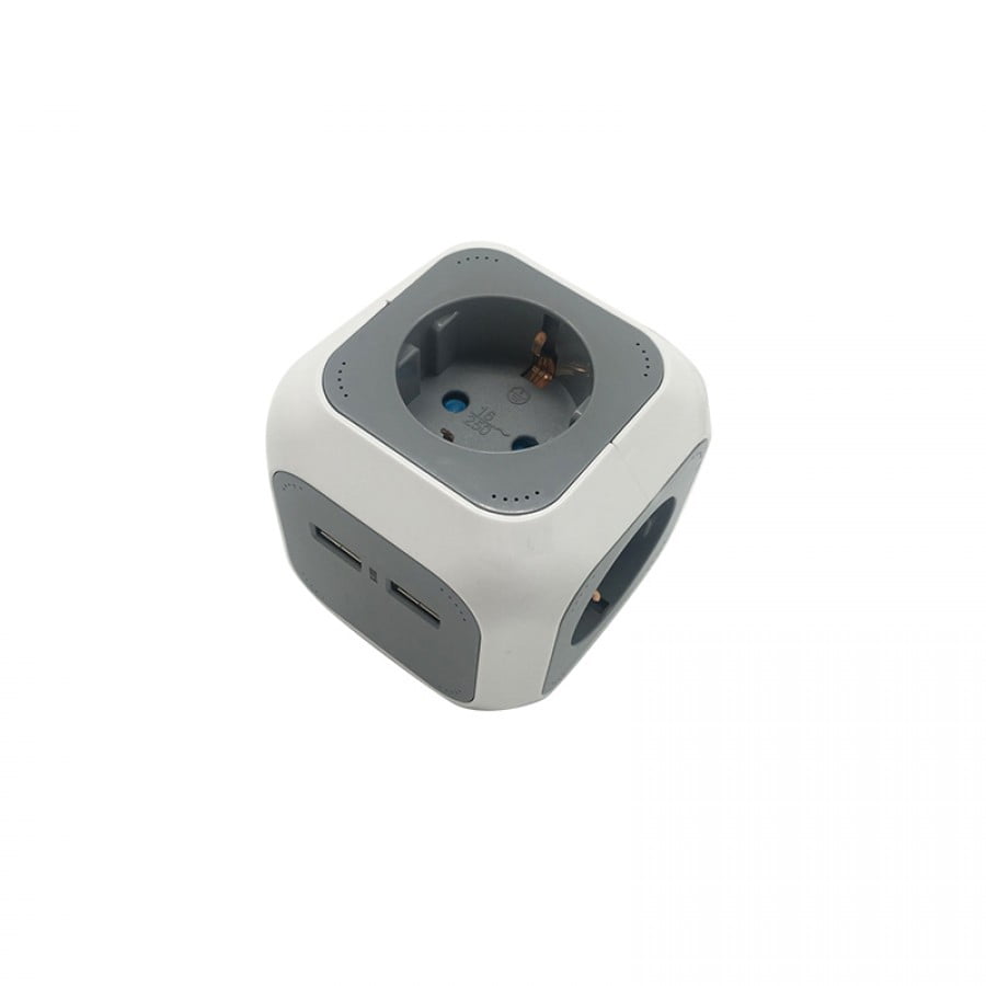 Електрически разклонител Bormann BCR1135 CUBE, с 4 гнезда и 2 USB порта (066323) - от Etools.bg Електрически разклонител Bormann BCR1135 CUBE, с 4 гнезда и 2 USB порта (066323)