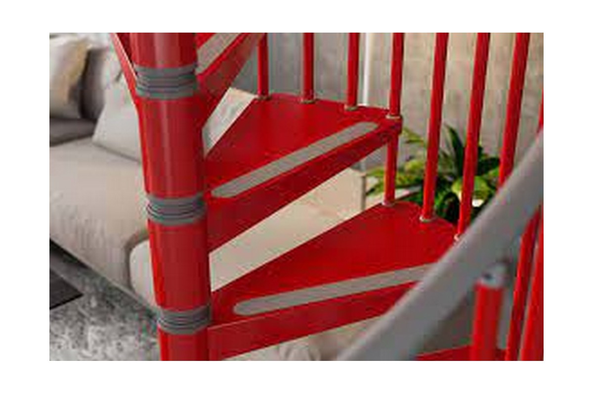 Интериорна метална вита стълба Rintal Gamia Metal, диаметър 120 см, червена Red (RAL 3003) (7667) - от Etools.bg Интериорна метална вита стълба Rintal Gamia Metal, диаметър 120 см, червена Red (RAL 3003) (7667)