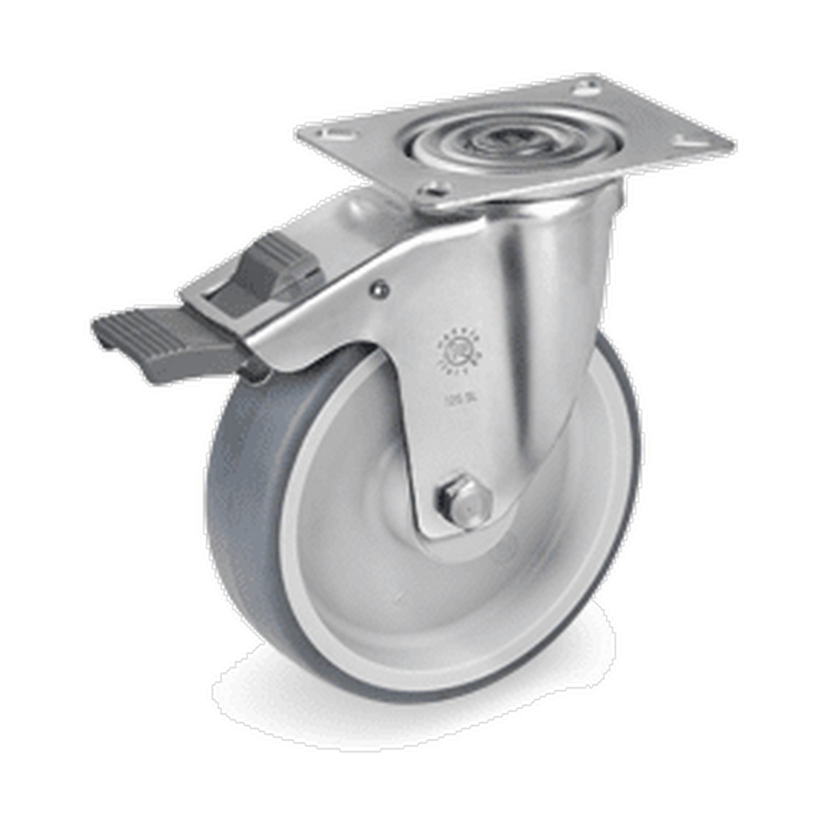 Въртящи колела на SL планка със спирачка, термопластична гума/полипропилен Tellure Rota Серия 71, ф 125 мм (02716303) - от Etools.bg Въртящи колела на SL планка със спирачка, термопластична гума/полипропилен Tellure Rota Серия 71, ф 125 мм (02716303)