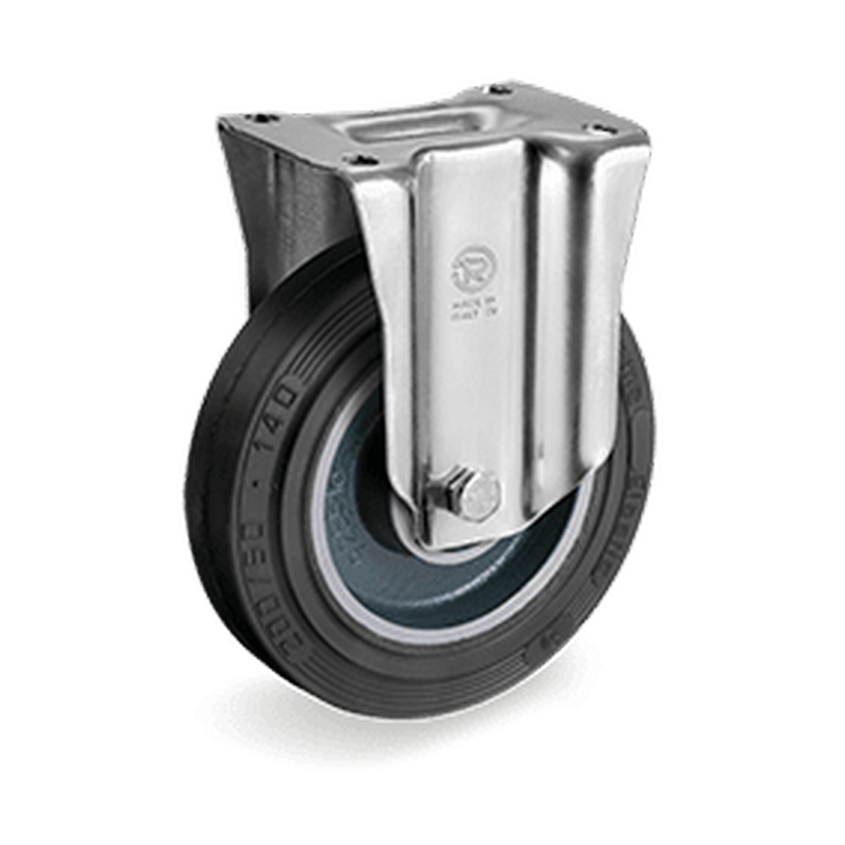 Стационарни колела на NL планка, гума Sigma Elastic/чугун Tellure Rota Серия 72GH, ф 200 мм (02725236)