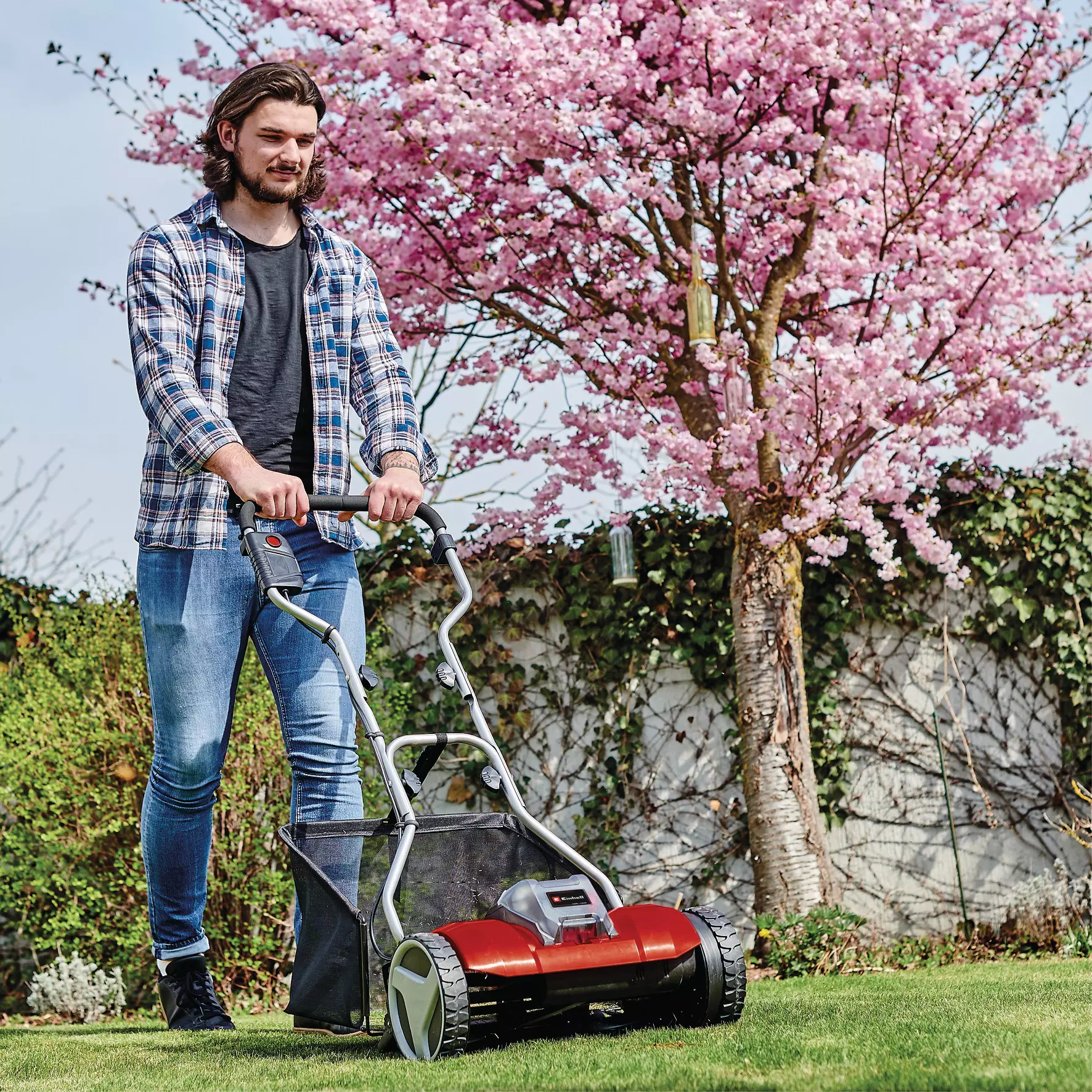 Акумулаторна косачка Einhell GE-HM 18/38 Li - Solo Power X-Change, 18 V, 38 см, 45 л (3414200)