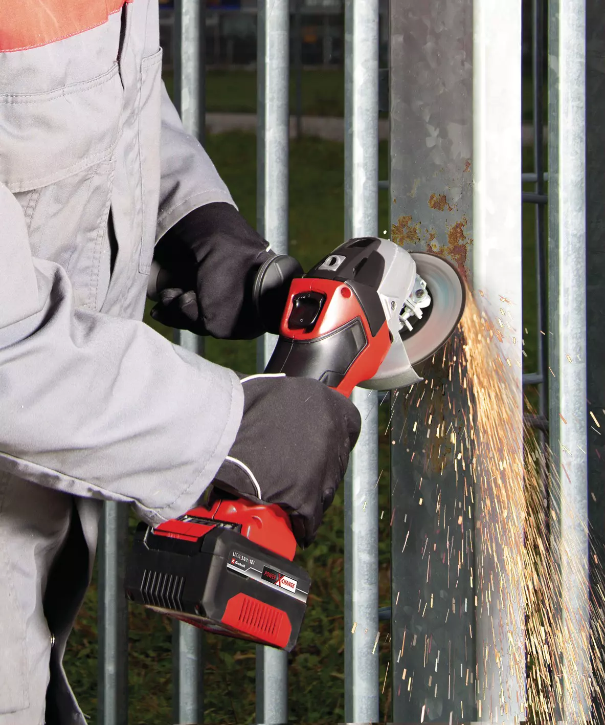 Акумулаторен ъглошлайф Einhell TE-AG 18 Li-Solo Power X-Change, 18 V, ф115 мм, без батерии и зарядно устойство (4431110) - от Etools.bg Акумулаторен ъглошлайф Einhell TE-AG 18 Li-Solo Power X-Change, 18 V, ф115 мм, без батерии и зарядно устойство (4431110)
