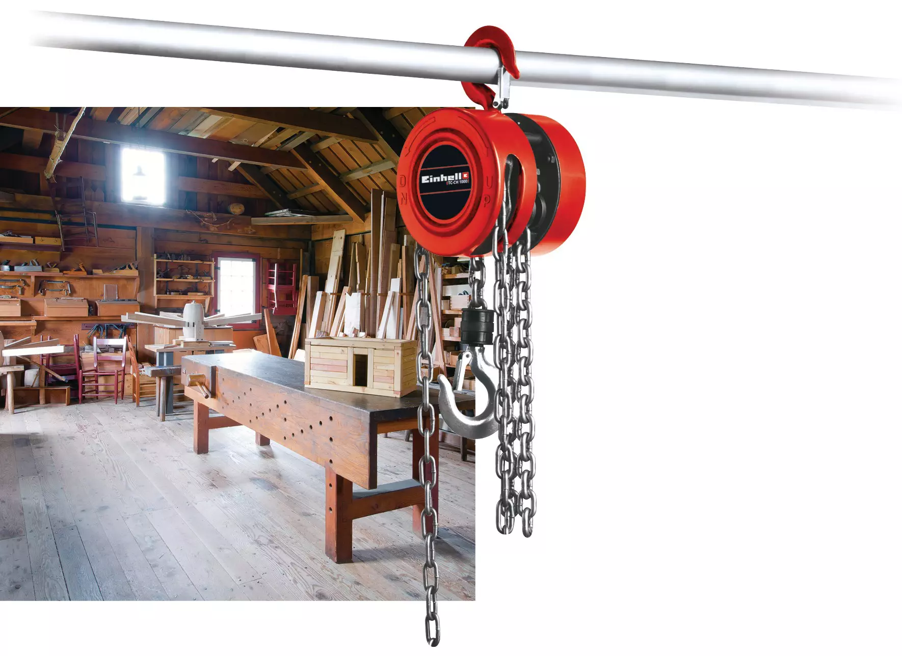 Ръчна верижна лебедка Einhell TC-CH 1000, до 1000 кг (2250110)