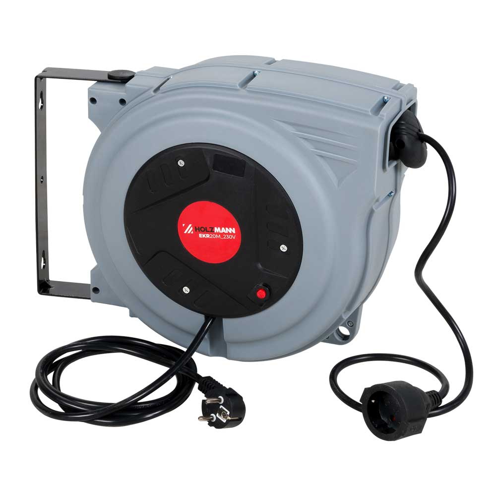 Електрическа стенна макара Holzmann EKR20M_230V, 20 + 2 м кабел