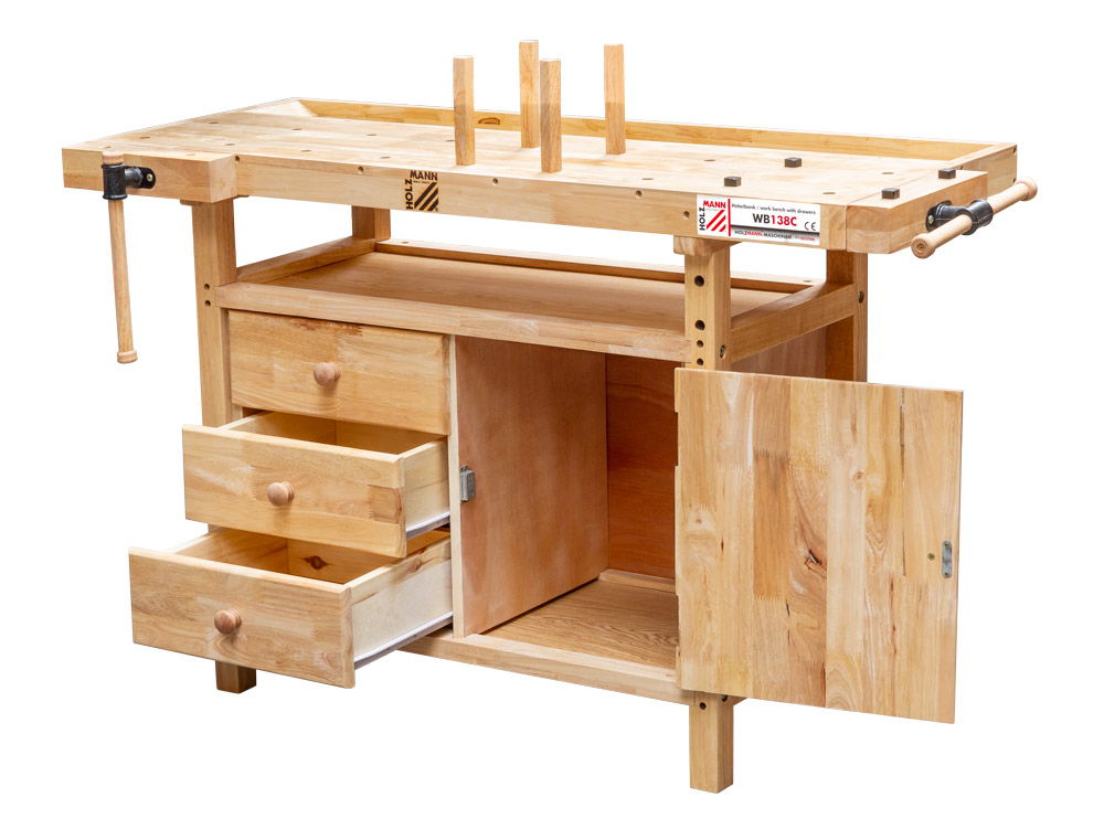 Дървена работна маса Holzmann WB138C, 1380 x 620 x 840 мм